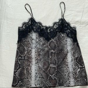 Zara lace snake print top